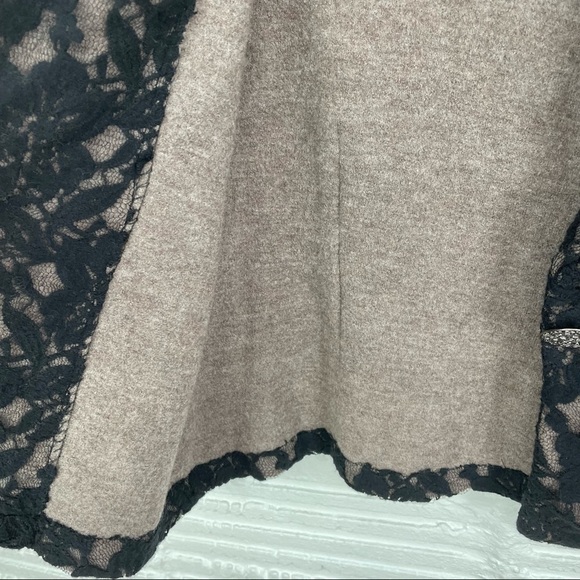 Nic + Zoe Y2K Black & Tan Lace Burnout Wool Blazer Whimsigoth Fairy Grunge SZ MP - Picture 10 of 15